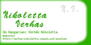 nikoletta verhas business card