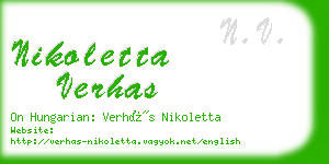 nikoletta verhas business card